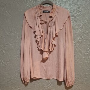 DO+BE Women's Blush Ruffle Tops Size L